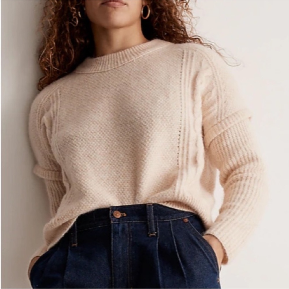 Madewell Cable Havener Pullover Sweater Size Small EUC